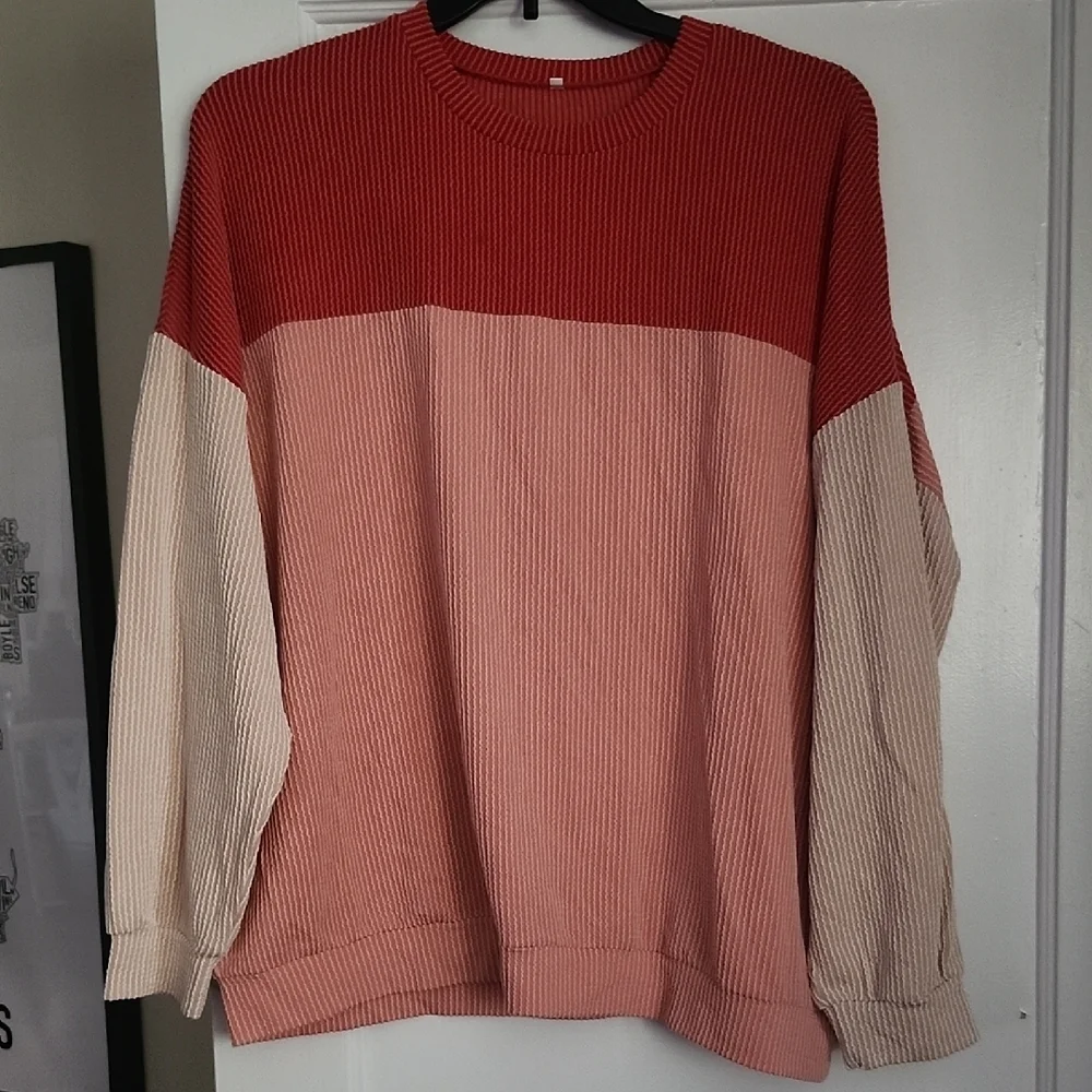 Tri-Colorblock Women's Longsleeve Sweatshirt Style Tops- 2 out of 3 available - Picture 2 of 10